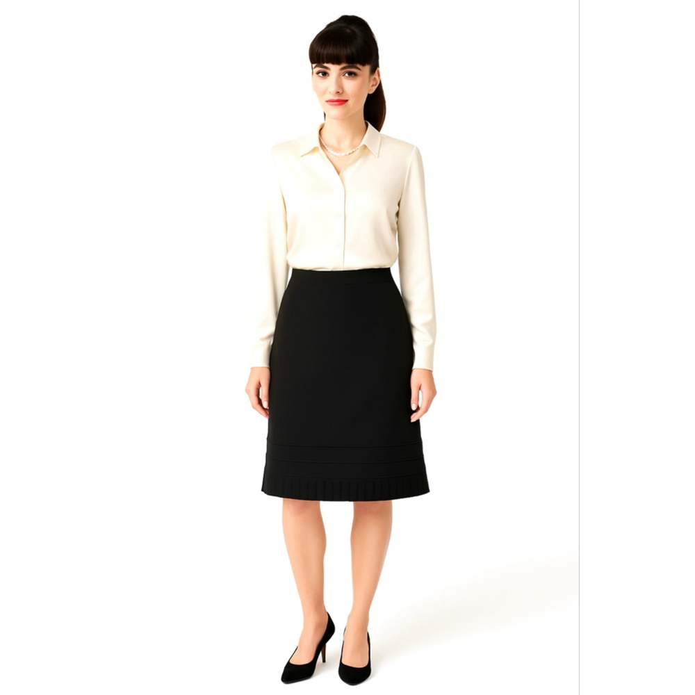 VINTAGE LARRY LEVINE Black Skirt,Knee Length, Size 14
